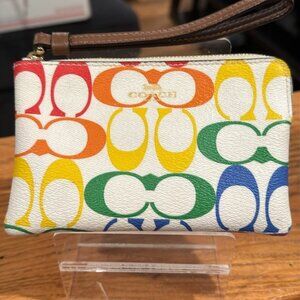 Coach Signature Rainbow Wristlet (Style #3289)(Pride Collection)(EUC)